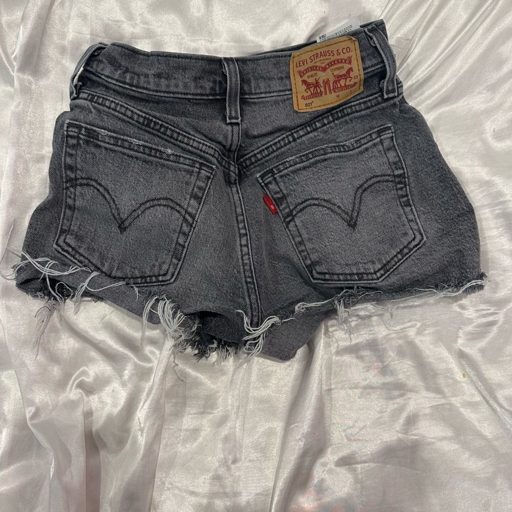 levi’s black denim 501 shorts